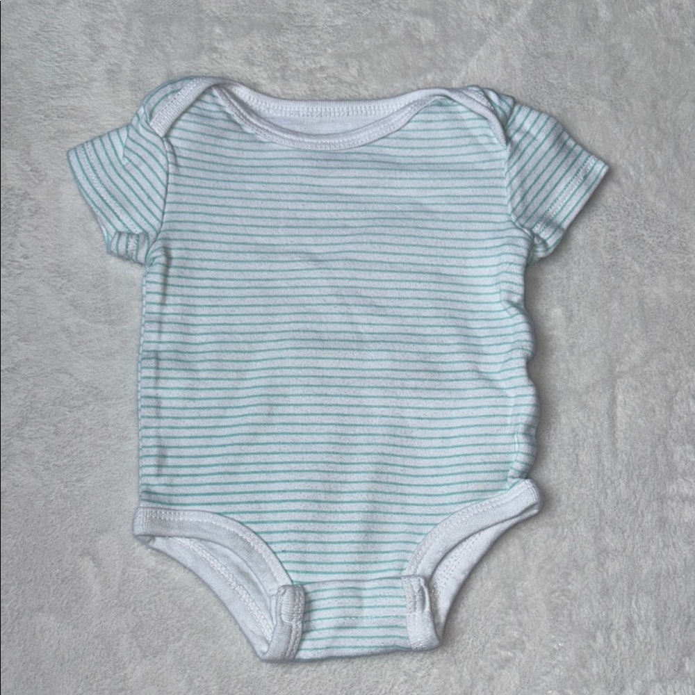 (3 for $10) rococo Striped Blue and White One Piece bodysuit